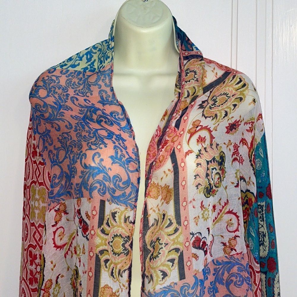 Large multi pattern‎ & multi colored polyester sc… - image 2
